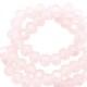 Faceted glass beads 6x4mm disc Seashell pink-pearl shine coating